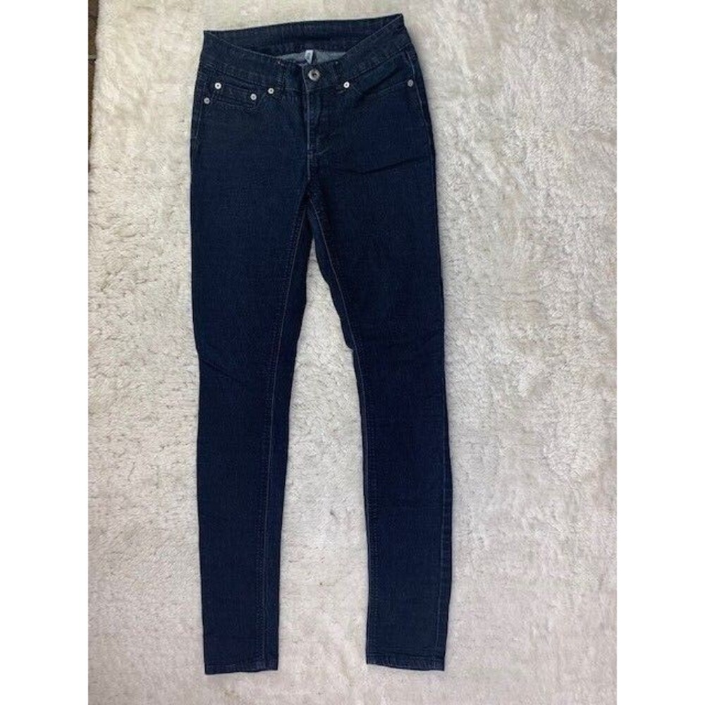 Rock & Indigo Size 3 Womens Jeans Low Rise Stretch Dark Wash